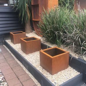 China Create A Relaxing Atmosphere Corten Steel Bowl Planter Outdoor Landscapes Durable Eco Friendly factory