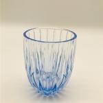 Cone Shape Vertical Stripe Glass Bath Accessory Set Ombre Blue Color