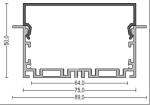 Frosted Flat 2.5m Recessed Aluminum LED Profile