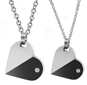 China New Fashion Tagor Jewelry 316L Stainless Steel couple Pendant Necklace TYGN293 factory