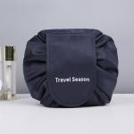 Professional Waterproof Polyester Black Drawstring Cosmetic Bag