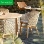 Customized Color Modern Teak Wood Garden Sofa Chair Rattan Wicker Weaving Garden
