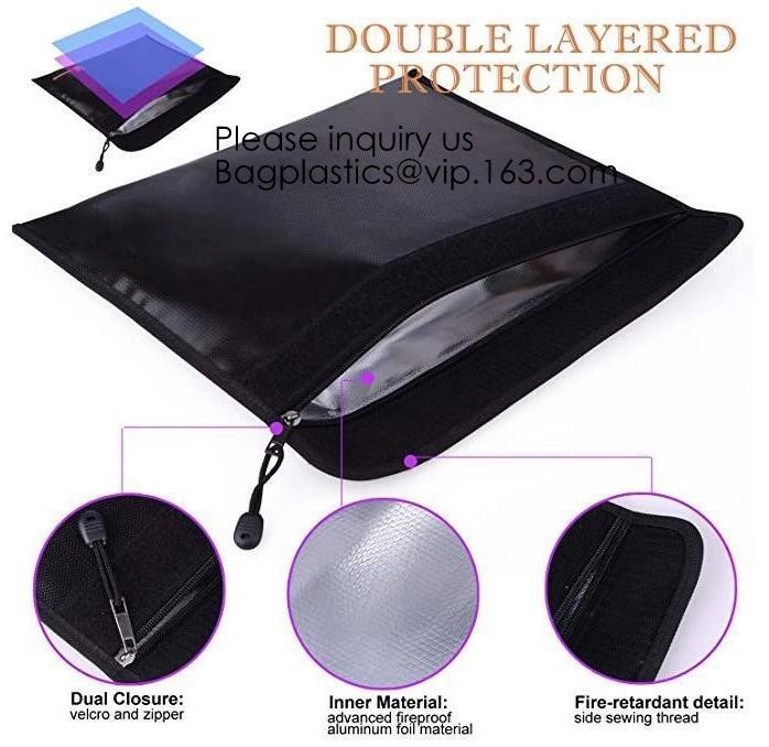 Silicone Coated Fireproof Bag A4 Fireproof Document Holder Case Fire Resistant Money Purse,Heavy Duty Safe Fireproof Bag
