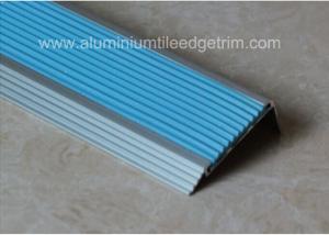 China Non Slip Aluminum Stair Nosing , Metal Stair Nose Trim With Insert PVC Rubber factory