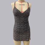 Wholesale Plus Size Tankini Printed Strap Vest Slit Skirt Shorts 2 Piece Swim