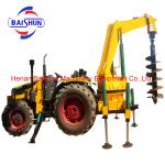 Multifunctional tractor mounted auger drilling head to drill telegraph pole hole