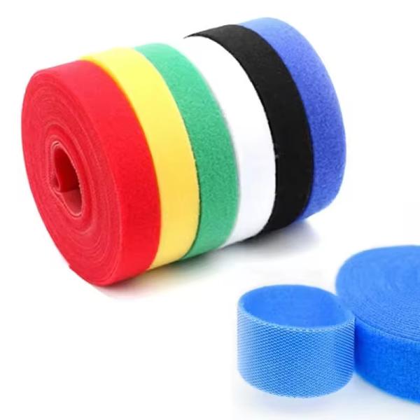 China Self Adhesive Hook And Loop Strap Customized Back To Back Cable Tie Colorful factory