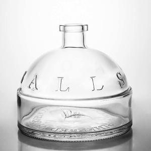 China Customized 700ml Glass Liquor Bottle for Whisky Gin Rum Hemispheres and Cylindrical factory