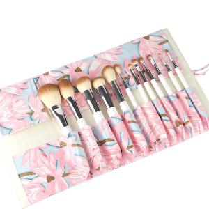 China Pink Flower Print Travel Cotton Organizer Cosmetic Bag factory