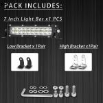 7 Inch Slim LED Light Bar for Truck 60W 6000lm Waterproof Lightbar Working Time