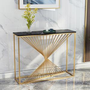 China Glossy Narrow Marble Top Console Foyer Table Width 45cm factory