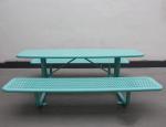 Small Waterproof Rustproof Outdoor Picnic Tables Perforated Steel Material For