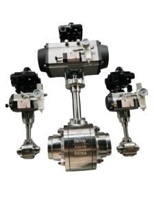 China LNG LO2 Ball Cryogenic Pneumatic Valve PN16 Low Temperature factory