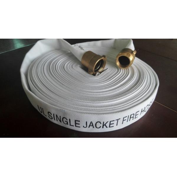 China Ul 1.5" Inch Single Jacket Fire Hose , Fire Extinguisher Hose Pipe With Nst Brass Coupling factory