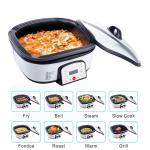 Slow Small Electric Multi Cooker Glass Cover With Stainless Steel Steamer Rack