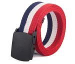 Outdoor Leisure 110cm Plastic Buckle Nylon Belt 3.8cm Wide White Cotton Belt