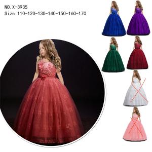 China girl's princess dress evening dress wear party dress ready goods ready to ship stock 81 factory