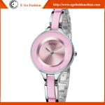 KM09 Fashion Jewelry Watches Woman Stainless Steel Pink Quartz Analog Watch