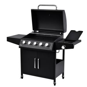 China Easily Assembled 5 1 Burners Outdoor Portable BBQ Grill Smoker BBQ Gas Grills for Camping factory