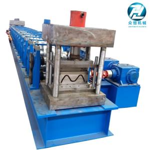 China Thickness 2.5 - 2.8mm Three Waves Guardrail Forming Machinery With Gearbox Drive factory