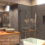 6mm Tempered Glass Shower screen Foldable Chrome Hinged Tub Door