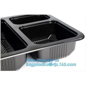 OEM and ODM custom plastic 2100ml pp 4 compartment plastic food box,disposable