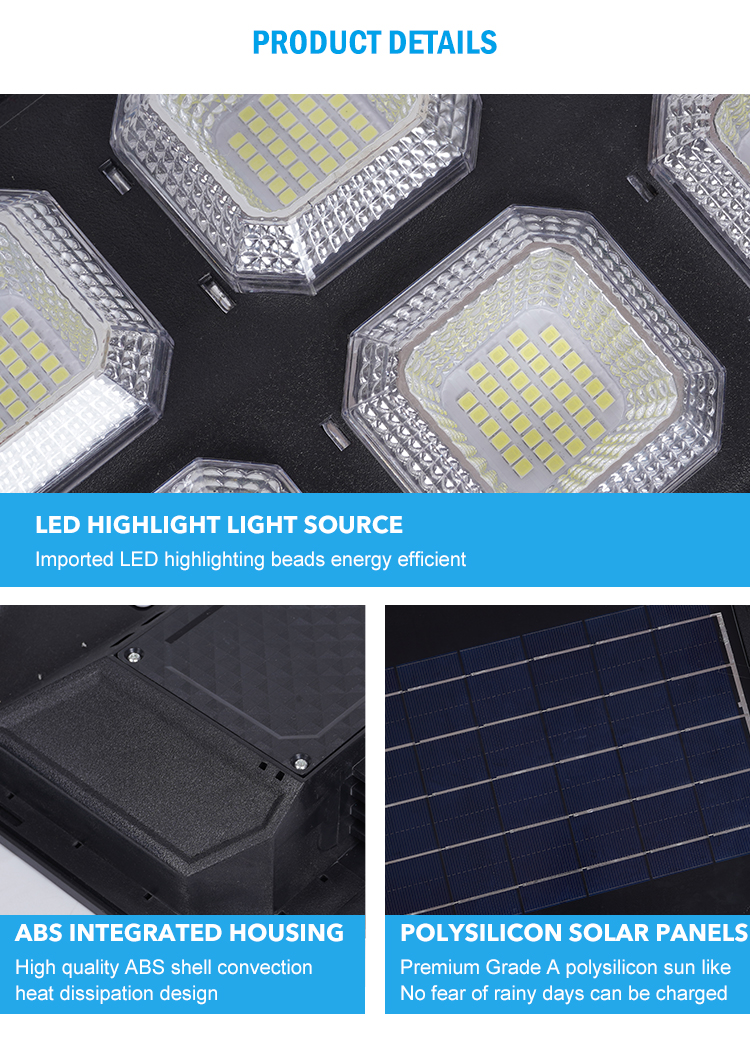 Professional Design Outdoor Ip65 ABS 200w 300w 400w 500w 600w Integrated All In One Solar Led Street Light