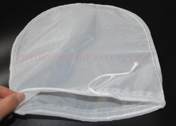 FDA LFGB Hemp Organic Cotton Nylon Filter Bag / Mesh Nut Milk Bag For Coffee