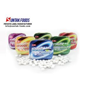 China 15g Supplement Sugar Free Round Mint Candy Tablet Tin Packaged on sale