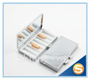 China Shinny Gifts 7days Metal Pill Box Metal storage boxes for pill OEM/ODM is available Square Shape Silver Plating factory