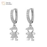 18k Brass Gold Pendant Hoop Earrings Zircon Diamond for Boy Girls