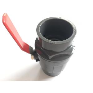 China Manual Driving Mode 6 Inch White PVC Ball Valve Red Long Handle Plastic Valves QX01 factory