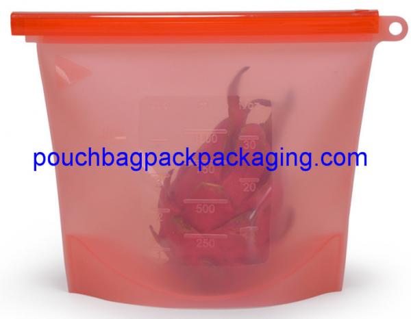 China Silicone Food bag, Fresh vegetable Seal packing Bag, heat Resistant Food Storage Bag Contain 1500 ml factory
