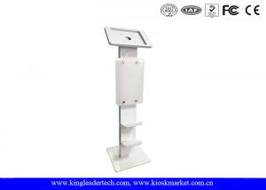 China Logo Panel Tablet Kiosk Stand Freestanding With Shoe Shelves on sale