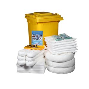 China White 240L Oil Only Spill Kit Wheelie Bin For Hydrocarbons on sale