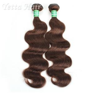 China Dark Brown Real Body Wave Human Hair Weave , Natural Remy Curly Hair Extensions factory