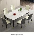 Nordic Imitation Faux Marble Dining Table Chair Custom Color / Size