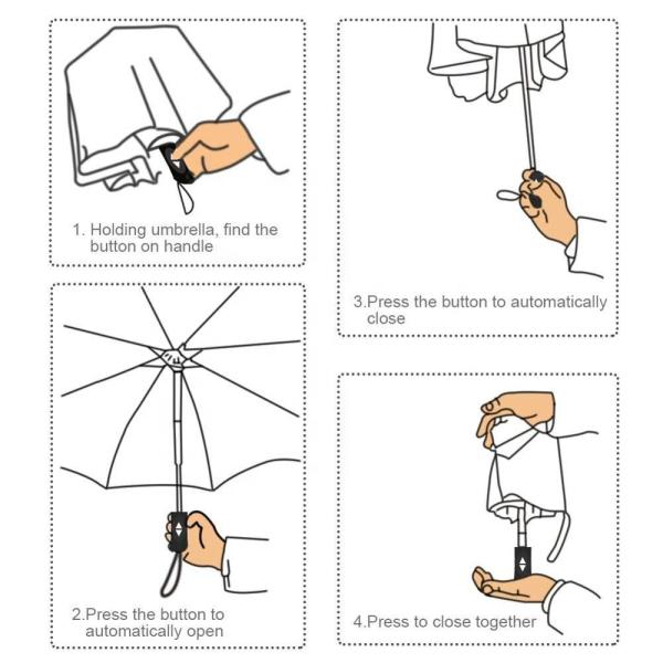 Summer Commercial Photo Portable Auto Open Umbrella Large Fold Umbrella Black