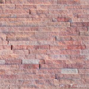 China Natural stone Slate Culture Stone Peach Red Quartzite Ledge Stone Panel factory