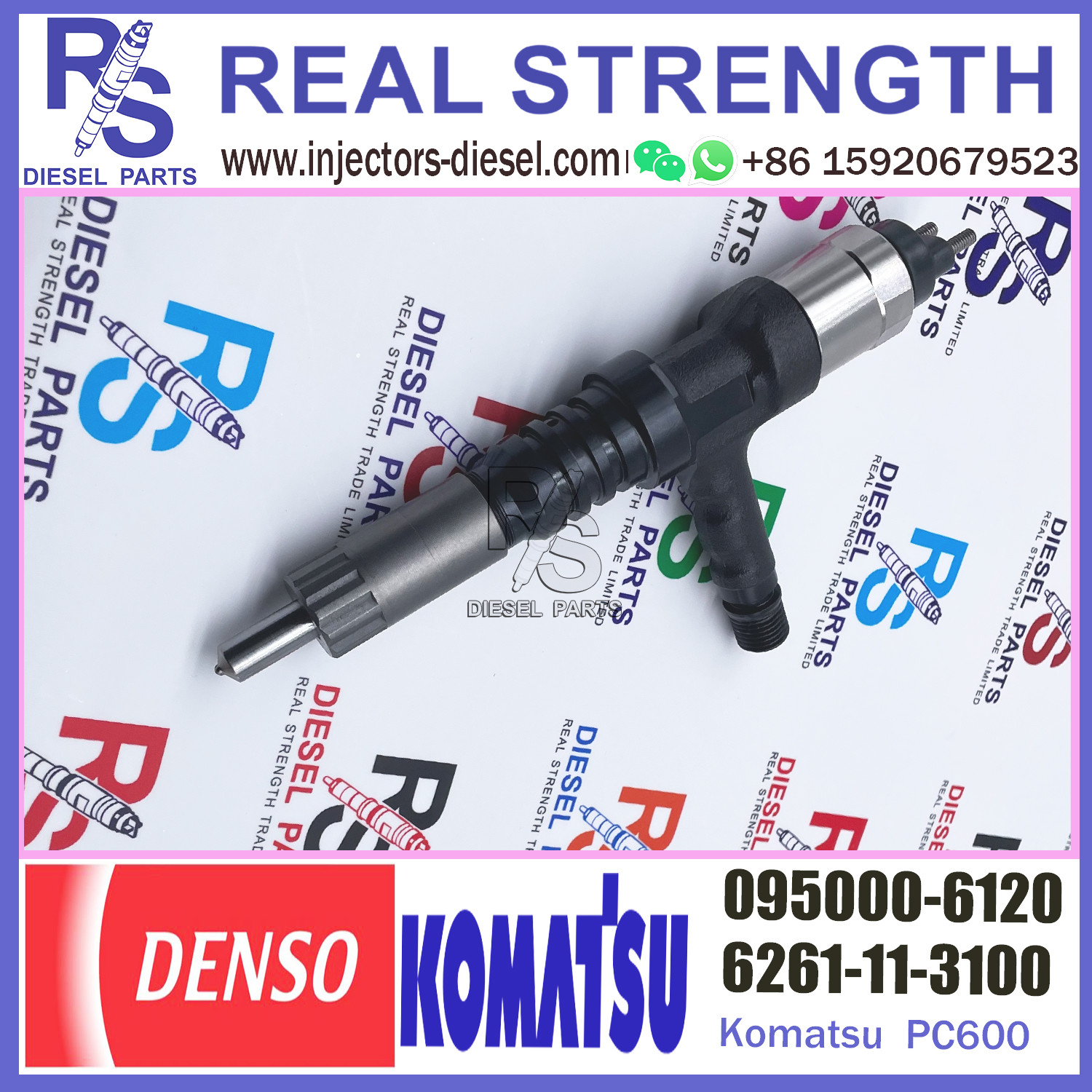 6D140 injector assy 095000-6120 for Komats 6D140 diesel engine injector with OE no.6261-11-3100