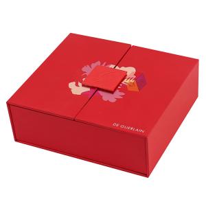 China Luxury Red Double Door Gift Packaging Box Moisture Proof Magnetic Closure Gift Box factory