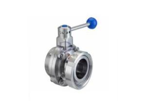 China SS304 / 316L Male Threaded Butterfly Valve Multi - Position Handle factory