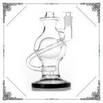 Ball Recycle Bong 9'' Glass Smoking Pipes 14.4mm Joint Size Clear Color