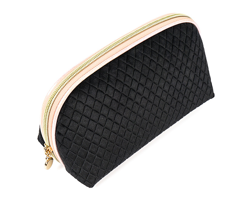 Flocking Zipper Velvet Storage Bag For Beautician