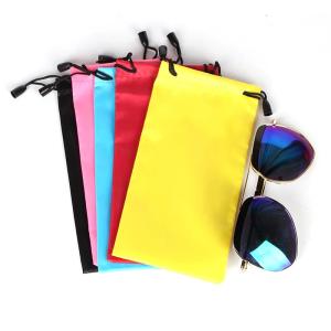 China Customized Printed Drawstring Dust Bag Microfiber Soft Sunglasses Packaging Pouch factory
