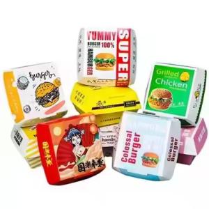 China Customized Different Shape Fast Food Grade Kraft Paper Burger Boxes Recyclable Eco-Friendly at Prices factory