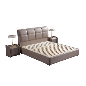 China Leather Headboard Hotel Luxury Bed factory