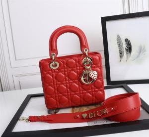 China Lady Red Lambskin My Abcdior Dior Cannage Shoulder Bag D6806 factory