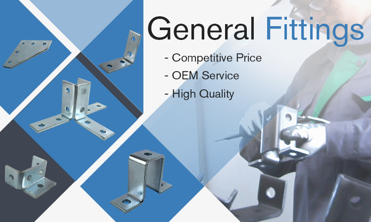 Carbon Steel Flat Strut Plate Electric Channel Fitting Stamping Type 40mm Width