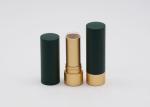 Cylindrical 3.5g Green Color Empty Lipstick Tube Hot Stamping Logo